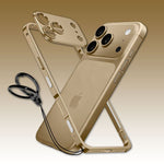 ChubbyArmor LiteGo - Ultra-Thin Metal Bumper Case With Lens Protector & GripRing Phone Stand For iPhone 17