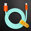"ColorBlock Chubby" 240W Painted Fast Charging Cable - Orange & Light Blue
