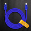 "Anodized" 240W Reflective Shine Charge Cable (C+Lightning) - Dark Blue