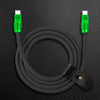 "Anodized Pro" 240W Reflective Shine Charge Cable (C+Lightning) - Green