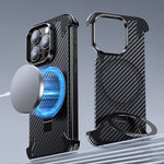 Carbon Fiber Magnetic Bracket Bezel-less Phone Case