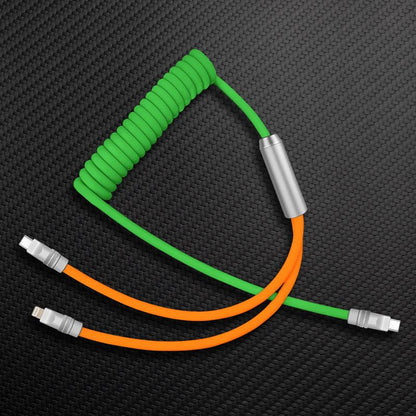 "Chubby Flex" 2 In 1 Spring ColorBlock Fast Charging Cable