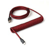 "Chubby" USB To Type C Spring Keyboard Cable - Red Black