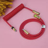 "Chubby" USB To Type C Spring Keyboard Cable - Red