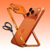 ChubbyArmor LiteGo - Ultra-Thin Metal Bumper Case With Lens Protector & GripRing Phone Stand For iPhone 17 - Orange