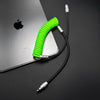"Colorblock Chubby" Spring Charge Cable - Green+Black