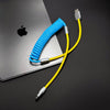 "Colorblock Chubby" Spring Charge Cable - Blue+Yellow