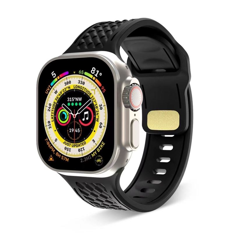 Diamond Pattern Solid Color Silicone Band for Apple Watch