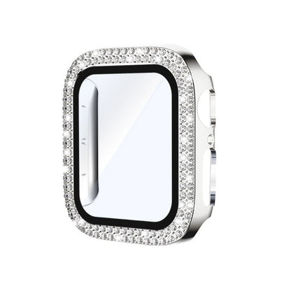 Electroplating Solid Double Row Diamond Protective Case Suitable For Apple Watch