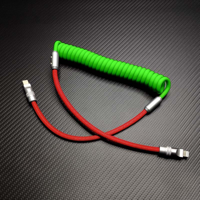 "Colorblock Chubby" Spring Braided Silicone Charge Cable