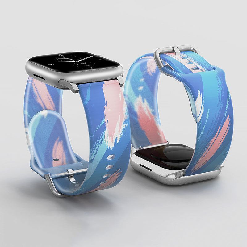 "Jelly Rainbow" Translucent Frosted Silicone D-Buckle Band For Apple Watch