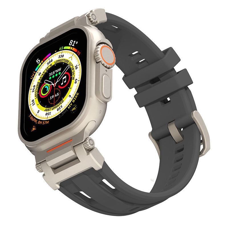 Mecha Dual Hole Silicone Band For Apple Watch