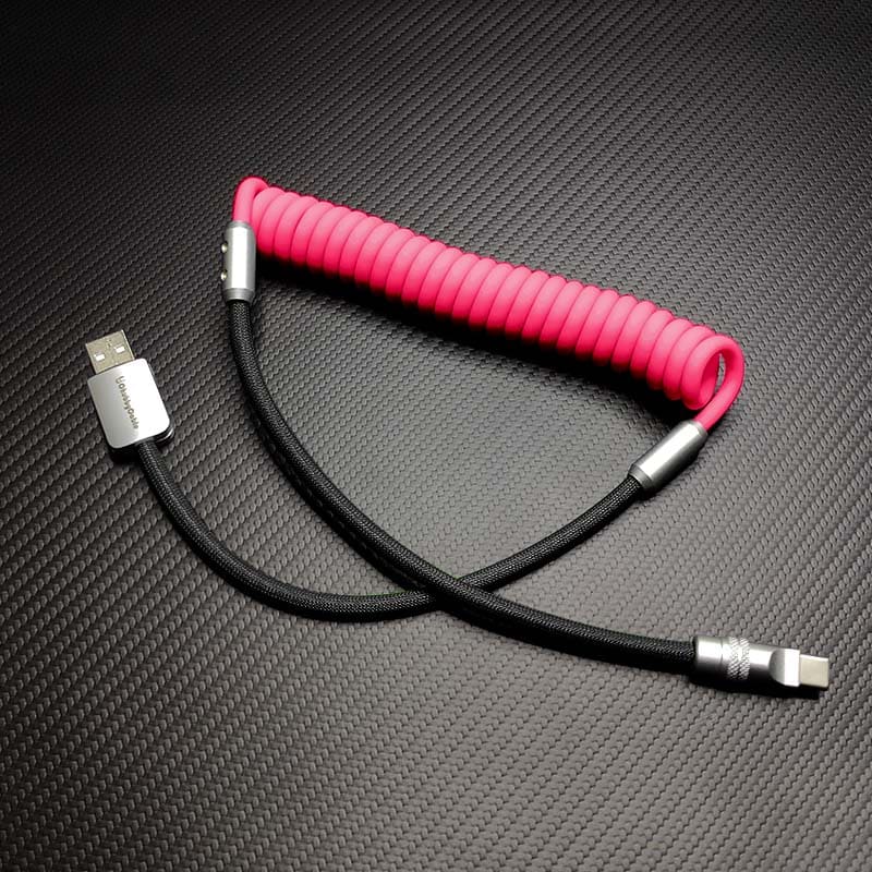 "Colorblock Chubby" Spring Braided Silicone Charge Cable