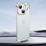 Shaped Metal Bezel Backless Phone Case with Lens Film