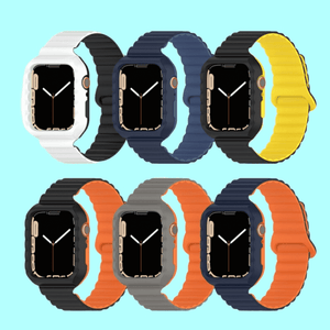 Sports Magnetic Silicone Integrated Watch Band For Apple Watch