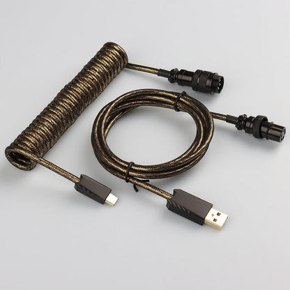 "Chubby" USB To Type C Spring Keyboard Cable