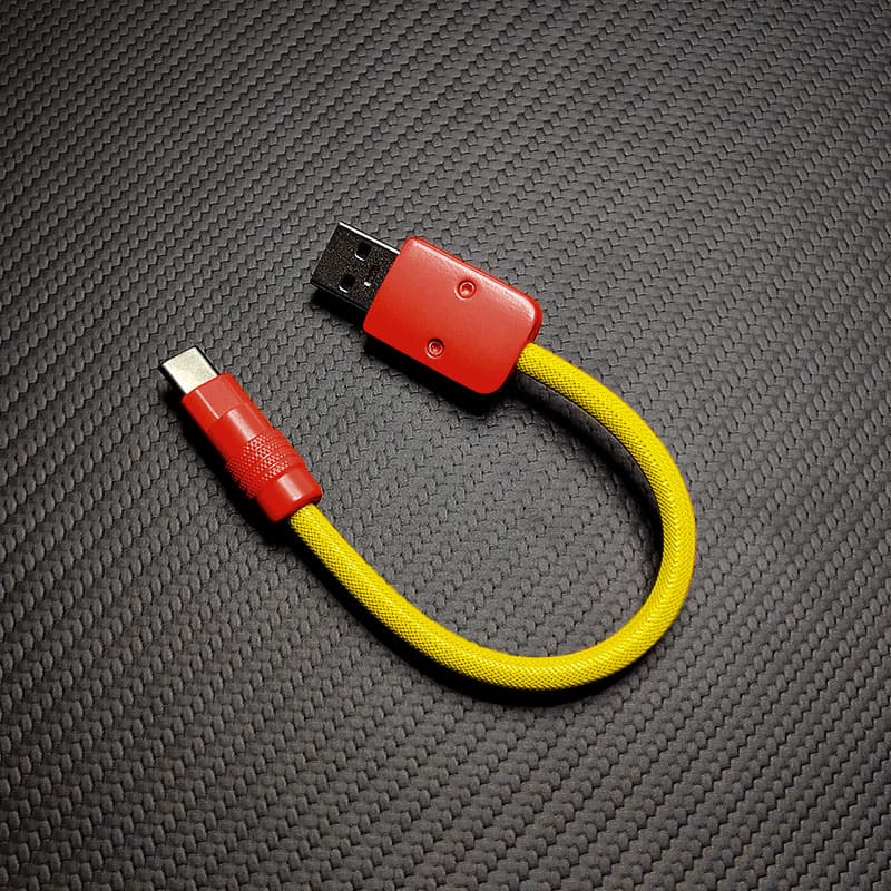 Ultra-Soft Braided 240W Color-Blocked Short Charging Cable