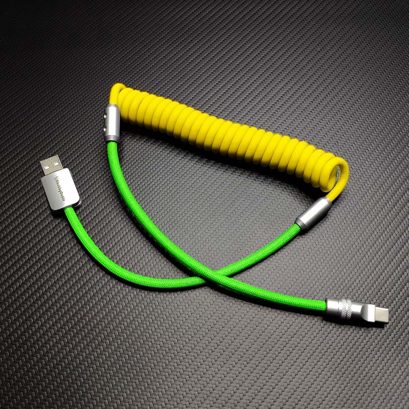 "Colorblock Chubby" Spring Braided Silicone Charge Cable