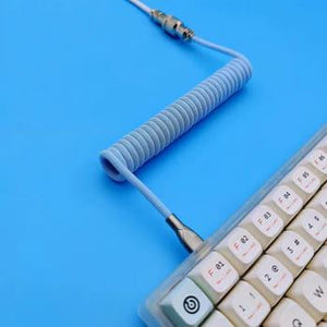 "Chubby" USB To Type C Spring Keyboard Cable