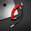 "Colorblock Chubby" Spring Charge Cable - Red+Black