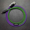 "ColorWeave Chubby" Vibrant Dual-Tone 100W Fast Charge Cable - Green+Purple