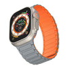 "Contrasting Colors Band" Magnetic Silicone Band For Apple Watch - Gray & Orange