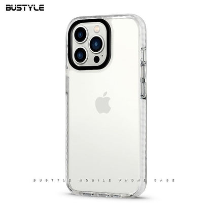 Black Circle Anti-Collision Three-In-One Transparent iPhone Case