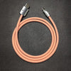 "See Through Chubby" Ultra Soft Transparent Braided Charging Cable - Orange