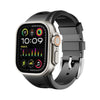 "Sports Band" Breathable Sweat-Wicking Silicone Band For Apple Watch - Black+Silver Buckle