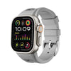 "Sports Band" Breathable Sweat-Wicking Silicone Band For Apple Watch - Grey+Silver Buckle