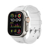 "Sports Band" Breathable Sweat-Wicking Silicone Band For Apple Watch - White+Silver Buckle