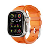 "Sports Band" Breathable Sweat-Wicking Silicone Band For Apple Watch - Orange+Silver Buckle