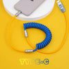 "Curly Chubby" Adjustable Twin Color Chubby Cable - Blue+Yellow